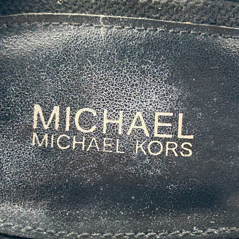 Michael Kors Wedge Sandals Black Womens 10.5 Canvas Espadrille Zipper EUC - Picture 3 of 8